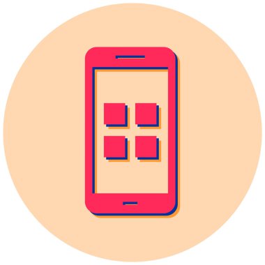 Cep telefonu. Web simgesi basit illüstrasyon