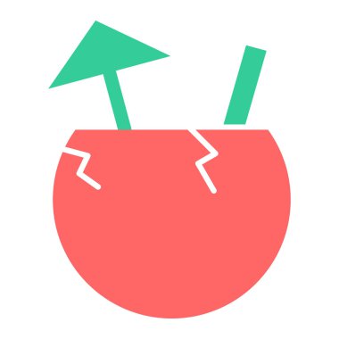 Kokteyl ikonu vektör illüstrasyonu