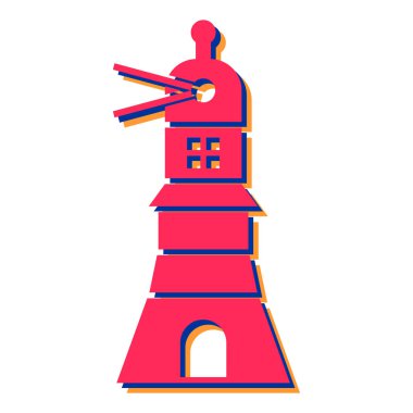 deniz feneri ikonu vektör illüstrasyonu