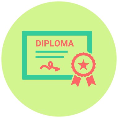 Mezuniyet diploması. Web simgesi basit illüstrasyon