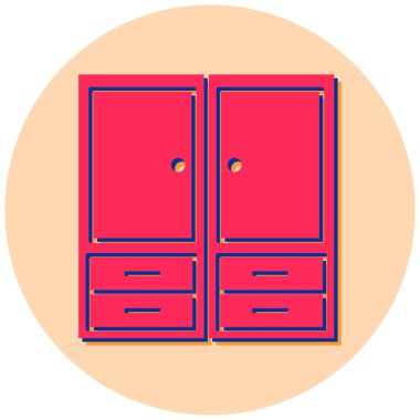 Gardırop. Web simgesi basit illüstrasyon