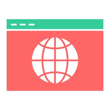 Tarayıcı. Web simgesi basit illüstrasyon