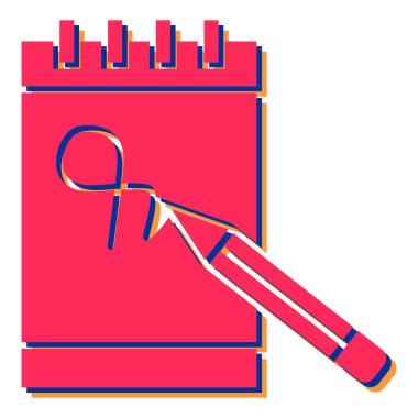 Kırmızı ve beyaz bir kalemin vektör çizimi