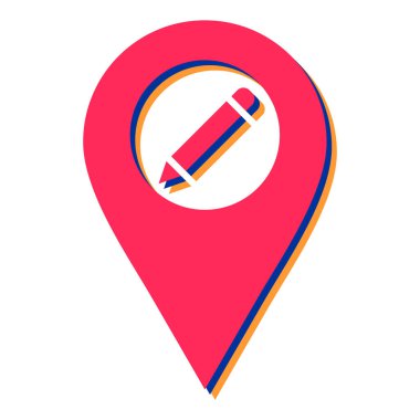 Kalem iğnesi işaretleyici. düz vektör simgesi.