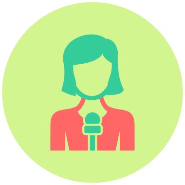 Muhabir modern simgesinin vektör illüstrasyonu 