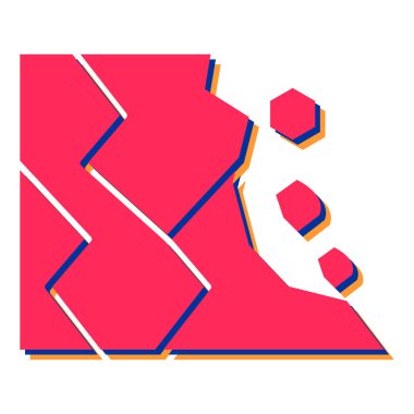 Alfabe harfinin soyut geometrik vektör şekli.