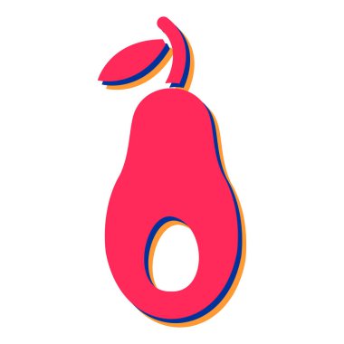 Kırmızı ve sarı armudun vektör çizimi