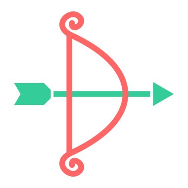 Okçuluk. Web simgesi basit illüstrasyon