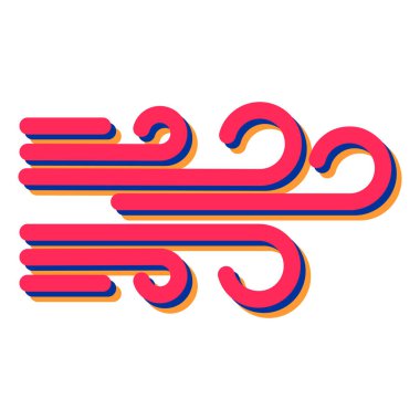 Bir rüzgar ve su ikonu kümesinin vektör çizimi