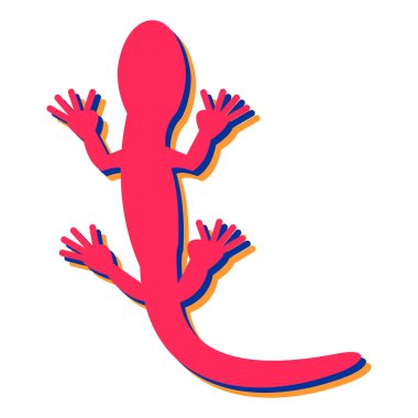 Kertenkele simgesi, basit tasarım vektör çizimi