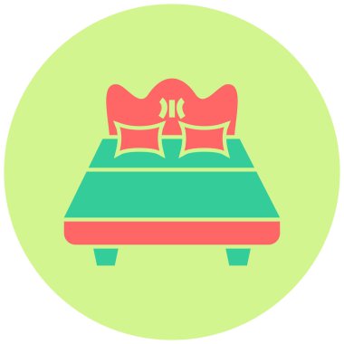 Yatağa. Web simgesi basit illüstrasyon