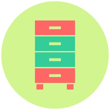 Doldurulmuş kabine. Web simgesi basit illüstrasyon