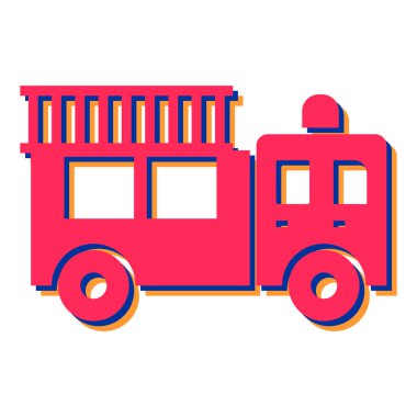 Kırmızı ve beyaz bir kamyonun vektör çizimi