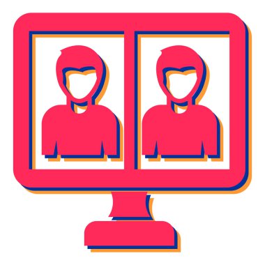 Bilgisayar simgesi. Düz çizim. 10 tasarım.