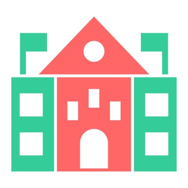 Bina. Web simgesi basit illüstrasyon