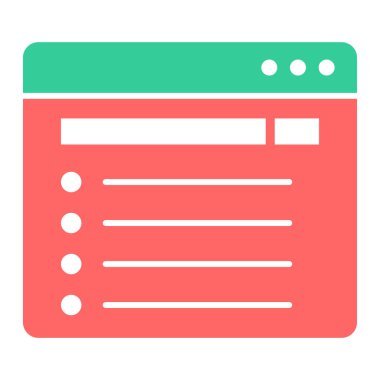 Tarayıcı. Web simgesi basit illüstrasyon