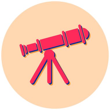 Teleskop. Web simgesi basit illüstrasyon