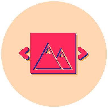 Dağ resmi. Web simgesi vektör illüstrasyonu