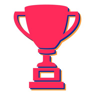 Beyaz arkaplan üzerinde altın kupa simgesi, satır doldurma biçimi, vektör illüstrasyonu