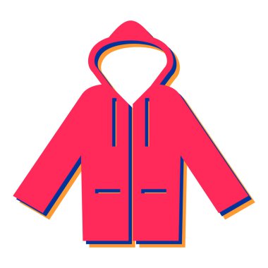 Kışlık kıyafet ikonu. Web tasarımı için ceket vektör logosu konseptinin düz çizimi