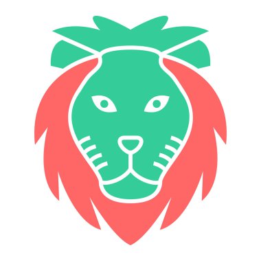 aslan başı logo tasarım vektörü