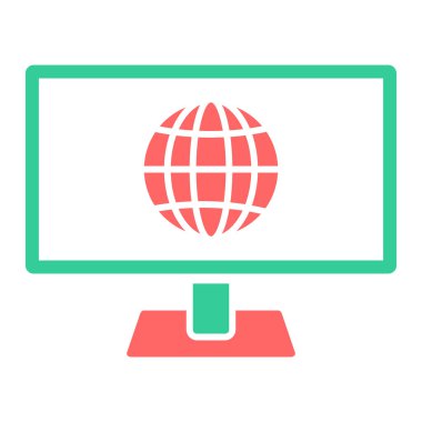 Monitör. Web simgesi basit illüstrasyon