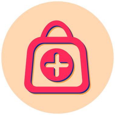 Çanta. Web simgesi basit illüstrasyon