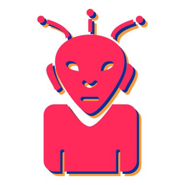 Uzaylı ikonu. Web için uzaylı vektör simgelerinin düz çizimi