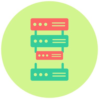 veri sunucusu, veritabanı düz vektör simgesi