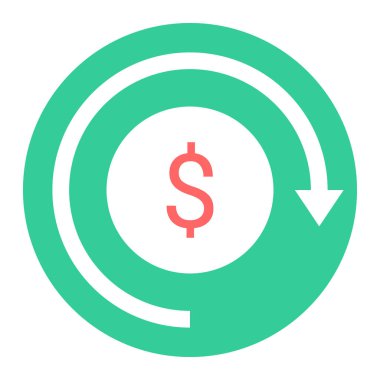 Dolar. Web simgesi basit illüstrasyon