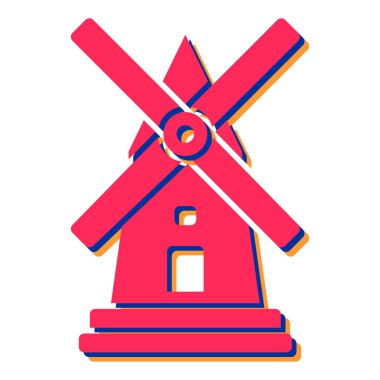 Yel değirmeni ikonu. vektör illüstrasyonu