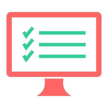 Web listesi simgesi. İndirme için dizüstü bilgisayar vektör simgelerinin basit çizimi