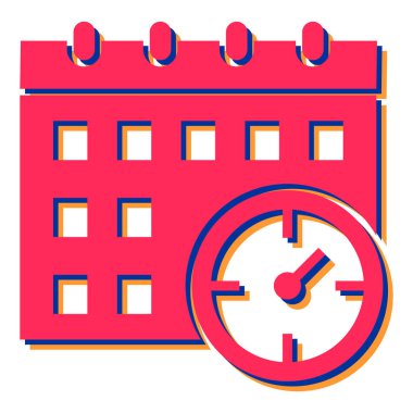 Takvim simgesi. Web tasarımı için saat vektör simgelerinin basit çizimi