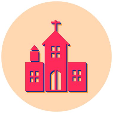 Kiliseye. Web simgesi basit illüstrasyon