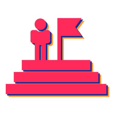 Podyumu olan bir adamın vektör illüstrasyonu