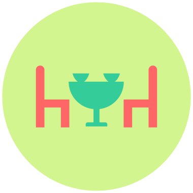 Yemek masası. Web simgesi basit illüstrasyon