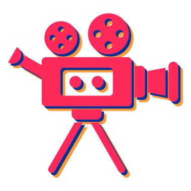 Film kamerası ikonu. Sinema sembolü vektör illüstrasyonu