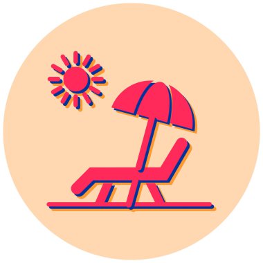 Plaj sandalyesi ikonu. vektör illüstrasyonu