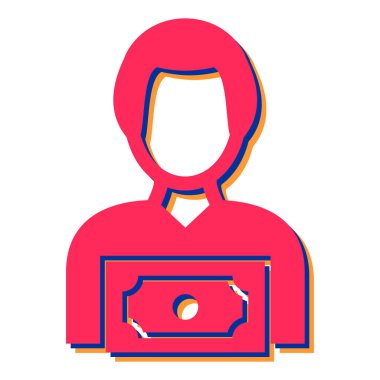 Para çantası vektör çizimi tasarımı olan kadın