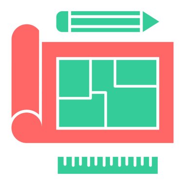 Yapı ve yapı ikonu vektör illüstrasyonu