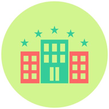 Otelde. Web simgesi basit illüstrasyon