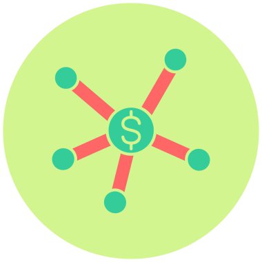 Kalabalık Finansmanı düz vektör simgesi