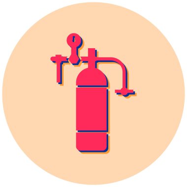 Yangın söndürme ikonu. Web için kırmızı vektör simgelerinin özet çizimi