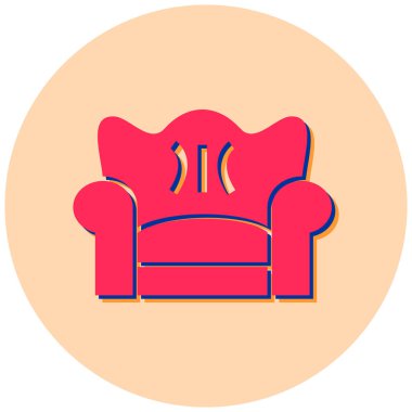 Kanepe. Web simgesi basit illüstrasyon