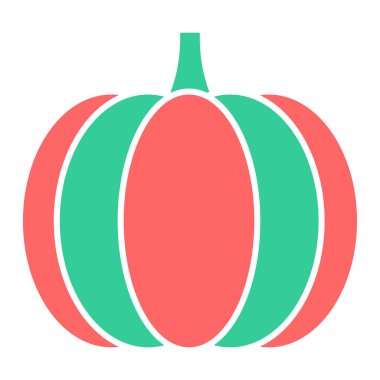 Cadılar Bayramı balkabağı ikonu. Web için sevimli sebze vektör simgelerinin çizgi film çizimi