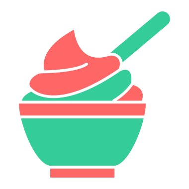 Bir kase yiyecek ve içecek vektör çizimi