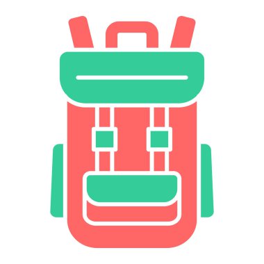 sırt çantası simgesi vektör illüstrasyonu