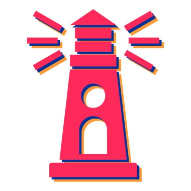 Ağ ve mobil uygulama tasarımınız için beyaz arkaplanda izole edilmiş deniz feneri simgesi vektörü, turist logosu konsepti