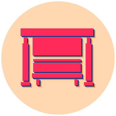 Masa. Web simgesi basit illüstrasyon