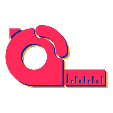 mezura simgesi. Beyaz arkaplanda izole edilmiş web tasarımı için turuncu rulet vektör simgelerinin izometriği